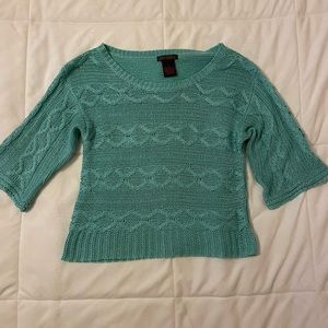 Cropped Aqua Blue Sweater